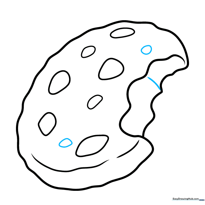 Adding texture lines to the bite mark and final details.