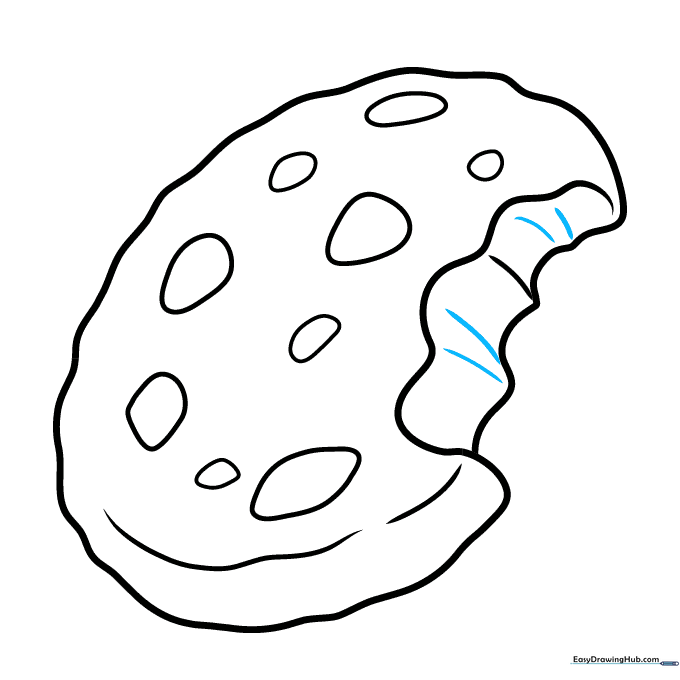 Finalizing the clean line art of the cartoon cookie.