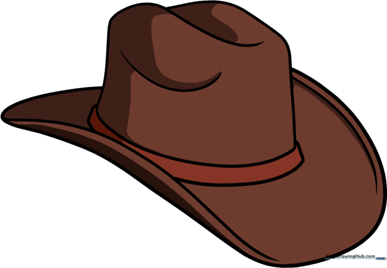 A colorful, finished cartoon cowboy hat illustration.