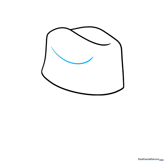 A small curved detail line added to the side of the hat crown for depth.