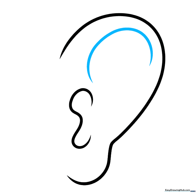 An additional C-shaped curve added to the upper inner ear.