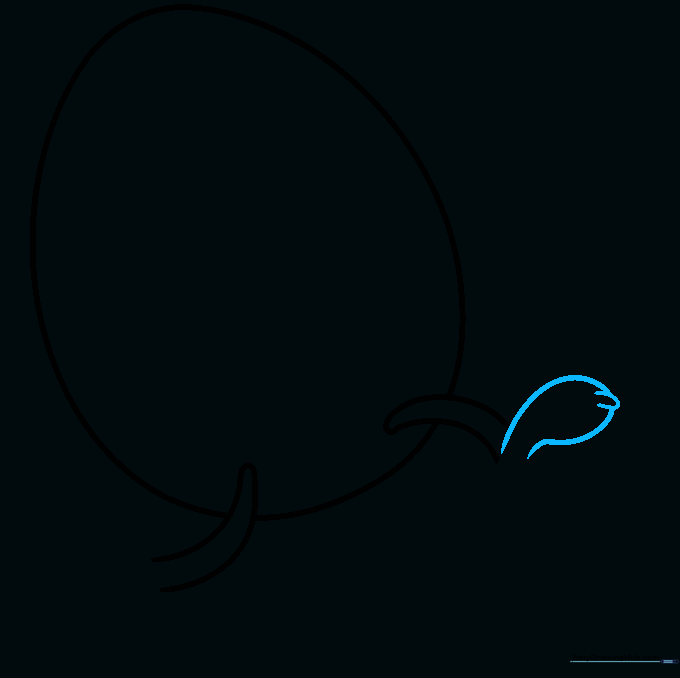 Detailed sketch of a cartoon foot with rounded toes attached to the leg.