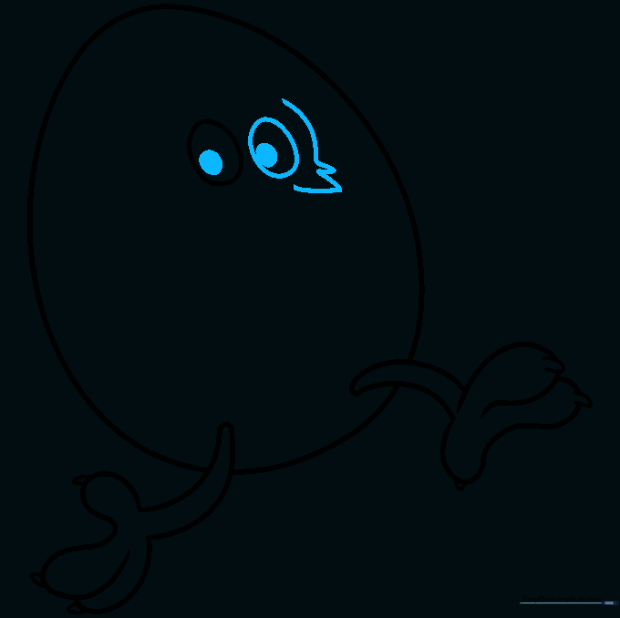Cartoon egg with two eyes and jagged crack lines beginning to form.