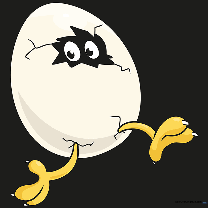 Finished, colored cartoon egg character.