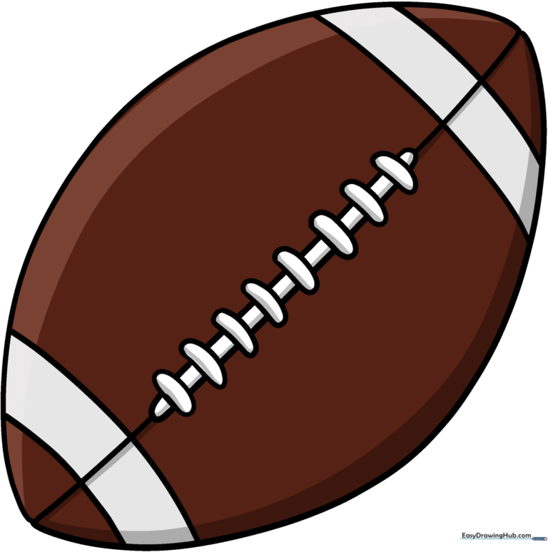 A vibrant, finished cartoon football drawing, perfect for sports fans.