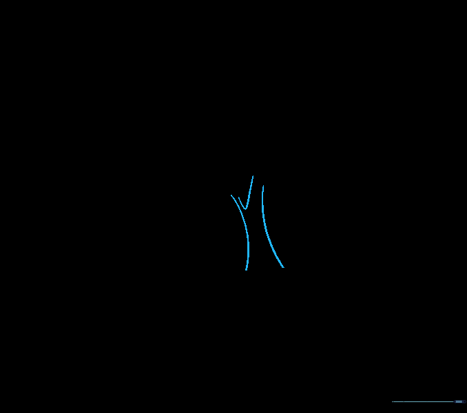 Sketching a third tree trunk with a V-shaped branch split.