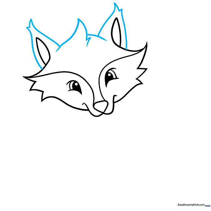 Adding a tuft of fur to the top of the fox's head.