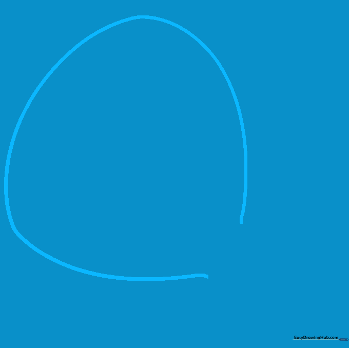 Pencil sketch of a large, rounded ham shape on white paper.