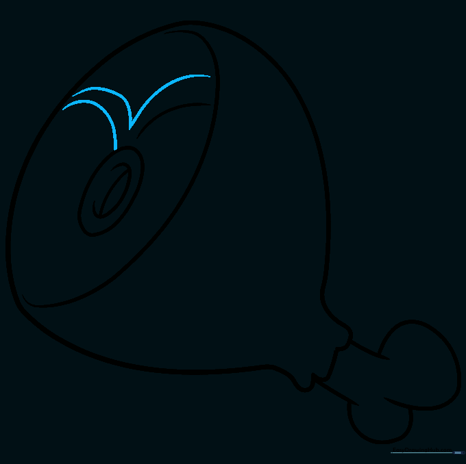 Adding V-shaped texture lines to the flat surface of the ham.