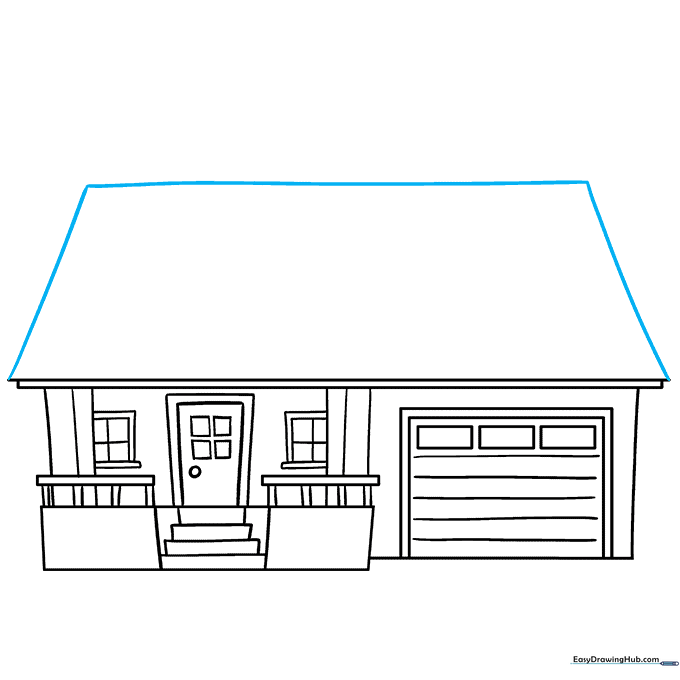 Adding a dormer window and a chimney to the roofline of the house.