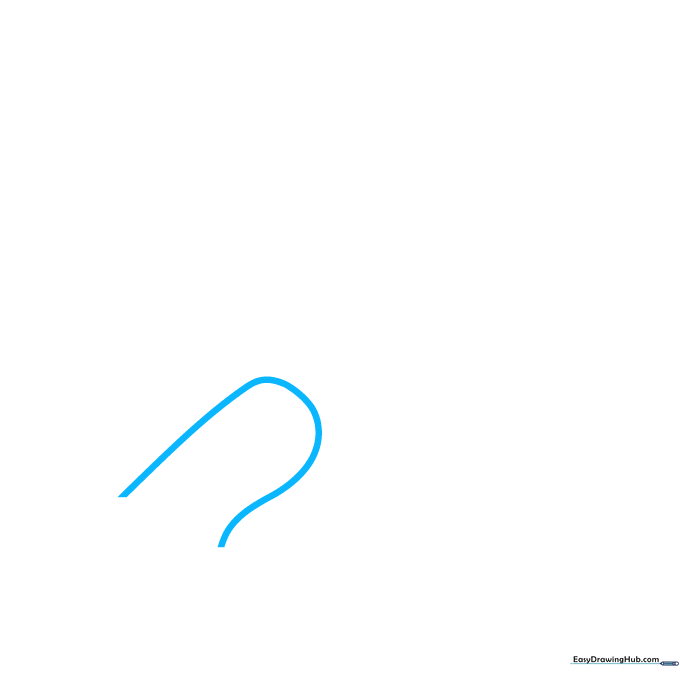 Pencil sketch showing the initial curved outline of a knife handle on a white background.