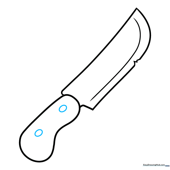 Adding two small oval rivets to the knife handle.
