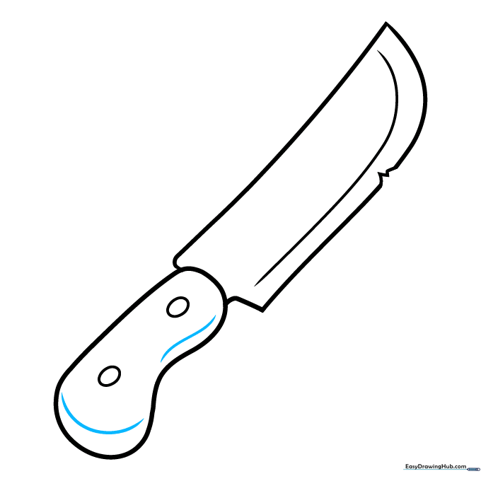 Adding shading lines to the handle to create a 3D effect.