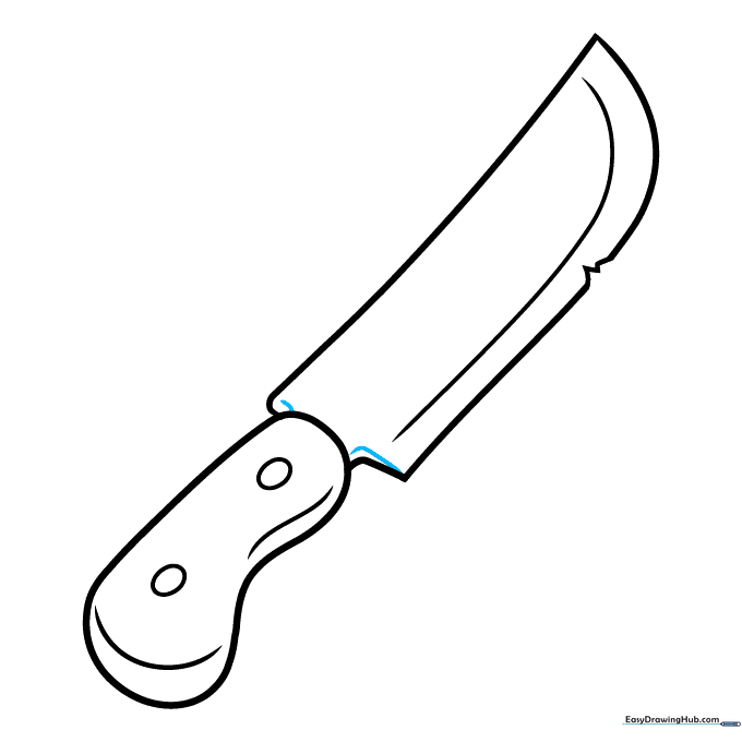 Adding thickness lines to the base of the blade.