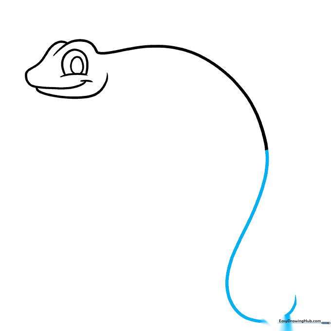 Extending the back line into a long, sweeping tail shape.