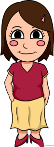A colorful, finished cartoon mom character illustration.