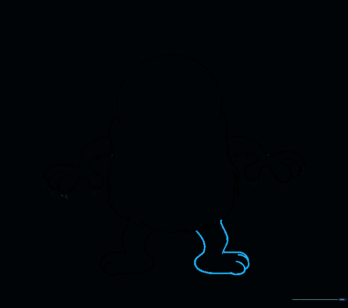 A second leg and foot added to the monster's body.