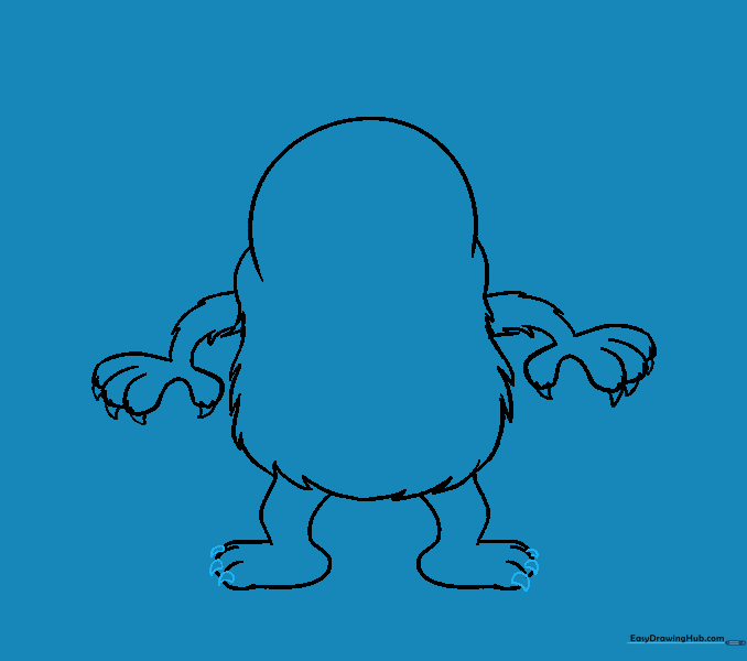 Small triangular claws added to the monster's toes.