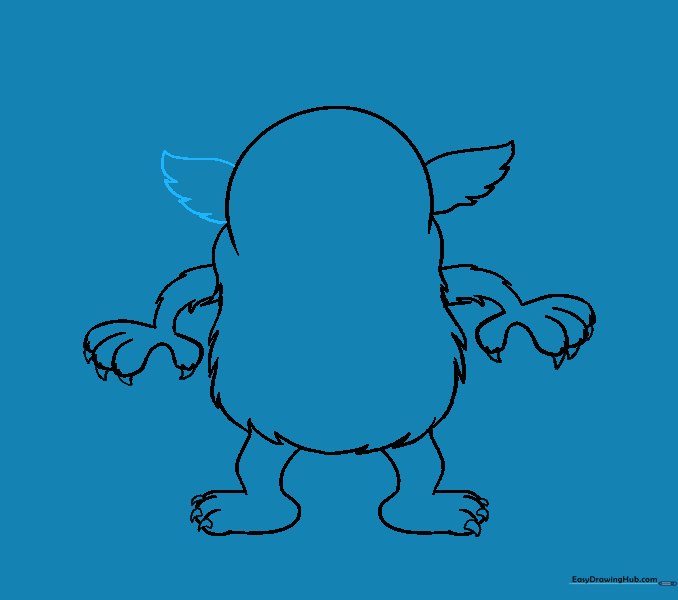 A second furry ear added to the other side of the head.