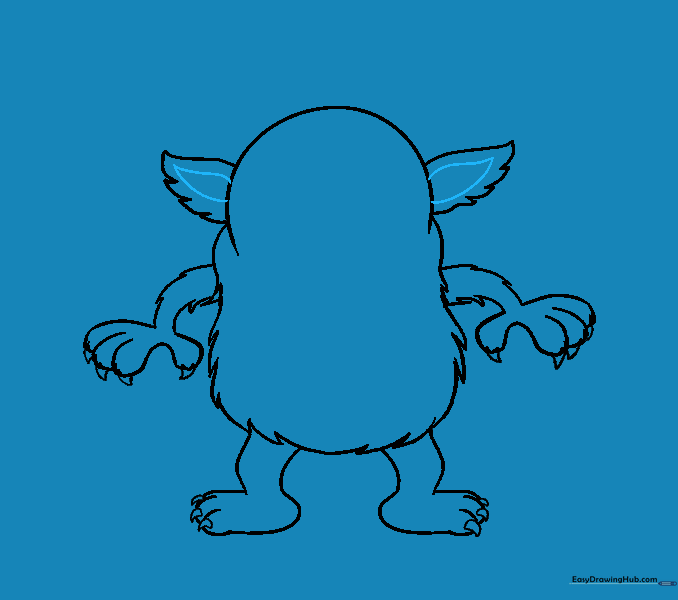 Inner details added to the monster's ears.