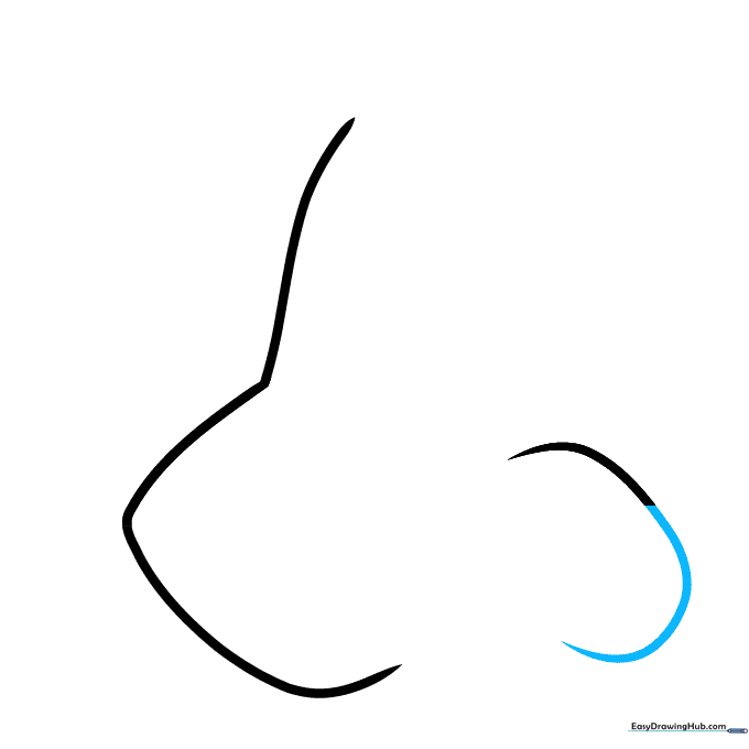 A wide semi-circle curve added to the base of the nose structure to give it volume.