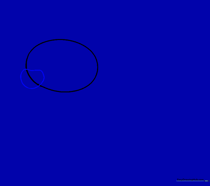A heart-shaped outline drawn over the center of the head oval to form the pig's snout.