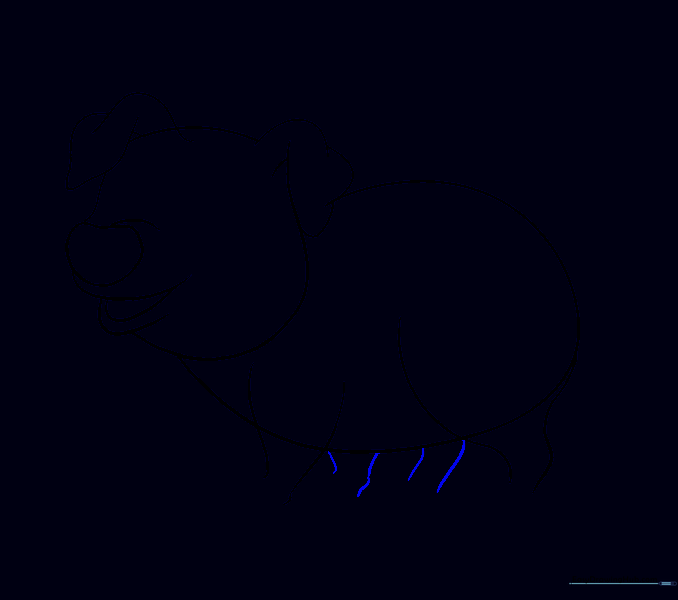 Two additional sets of lines added to represent the back legs.