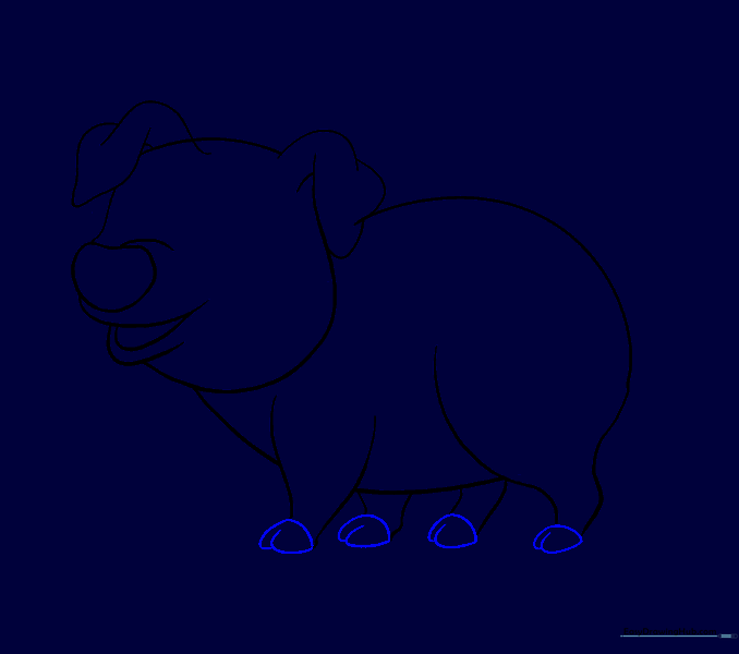 Small 'U' shapes added to the bottom of each leg to represent hooves.