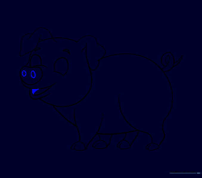 Nostrils added to the snout and shading applied to the mouth.