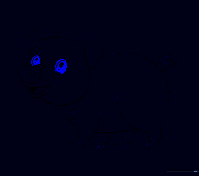 Detailed pupils added to the eyes with a small white glint.