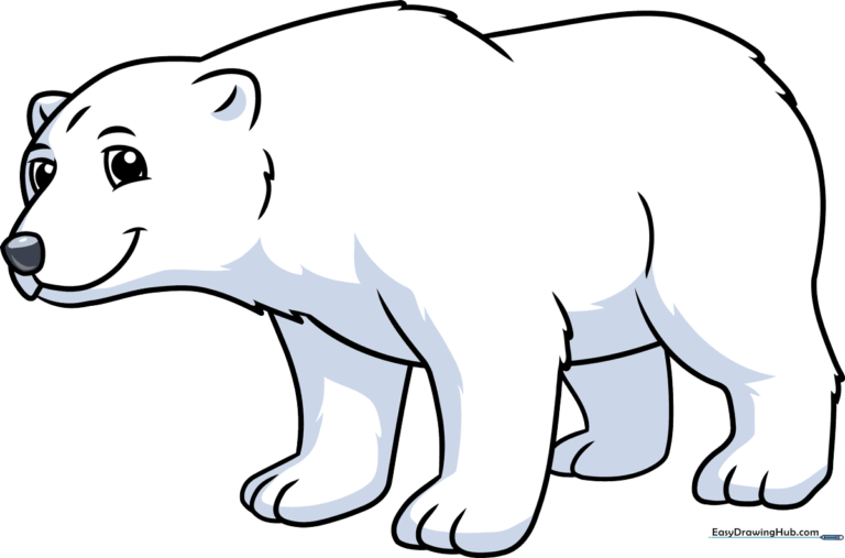 A friendly, finished cartoon polar bear illustration set against a clean background.