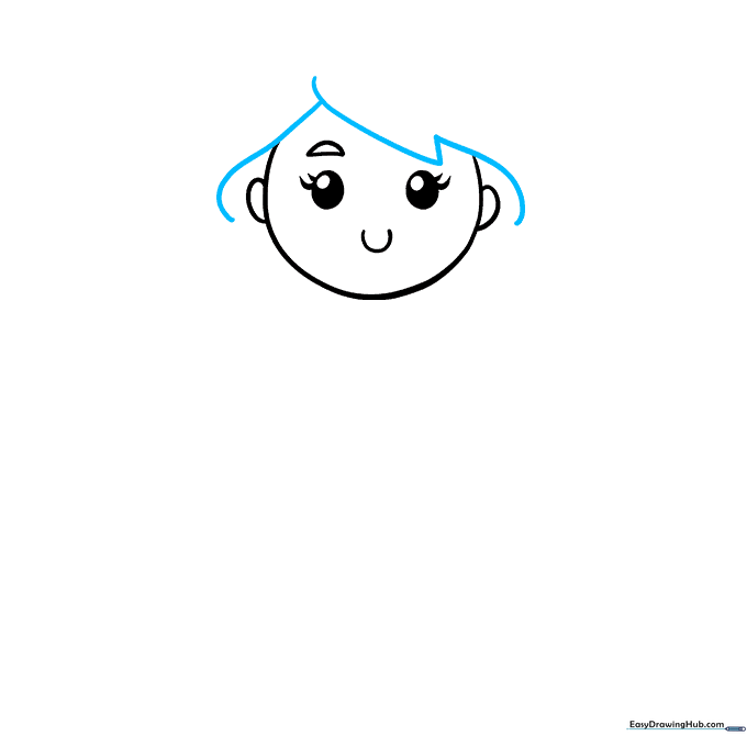 Princess head outline with flowing hair strands framing the face.