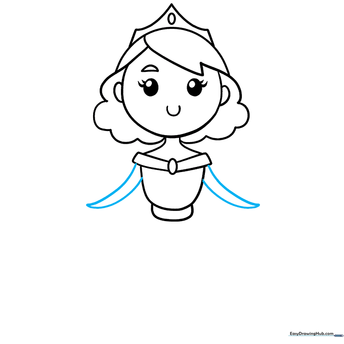 Princess torso with arms extended from the sides of the dress.