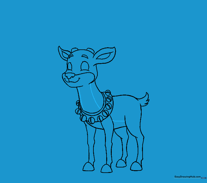 Additional body lines added to the neck and belly for depth.