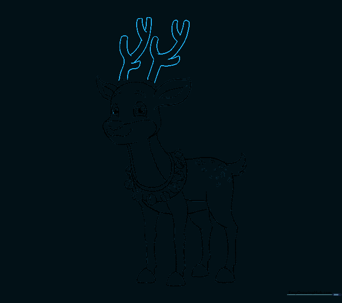 Large, branching antlers added to the top of the reindeer's head.