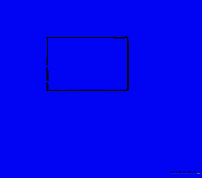 Adding curved lines to the top and bottom of the rectangle to define the revolver barrel shape.