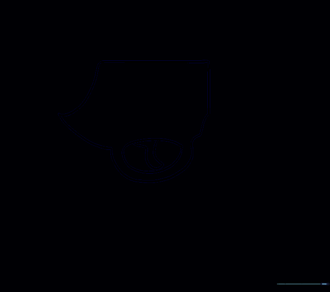 The revolver outline after erasing the initial construction rectangle.