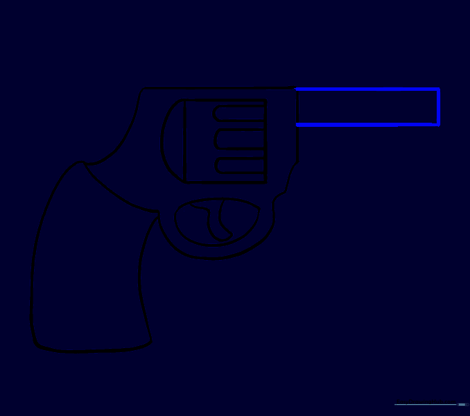 Adding a small rectangular sight to the end of the barrel.