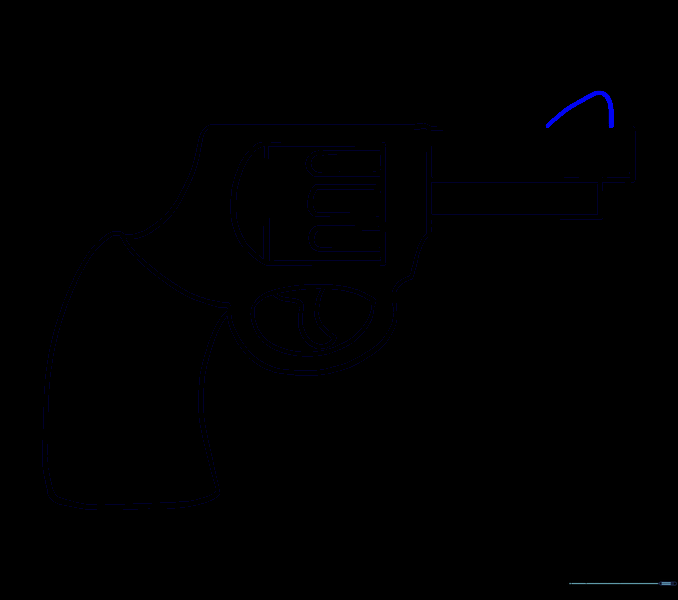 Adding a triangular detail to the top of the revolver barrel.