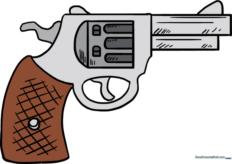 A colorful, finished cartoon revolver illustration.