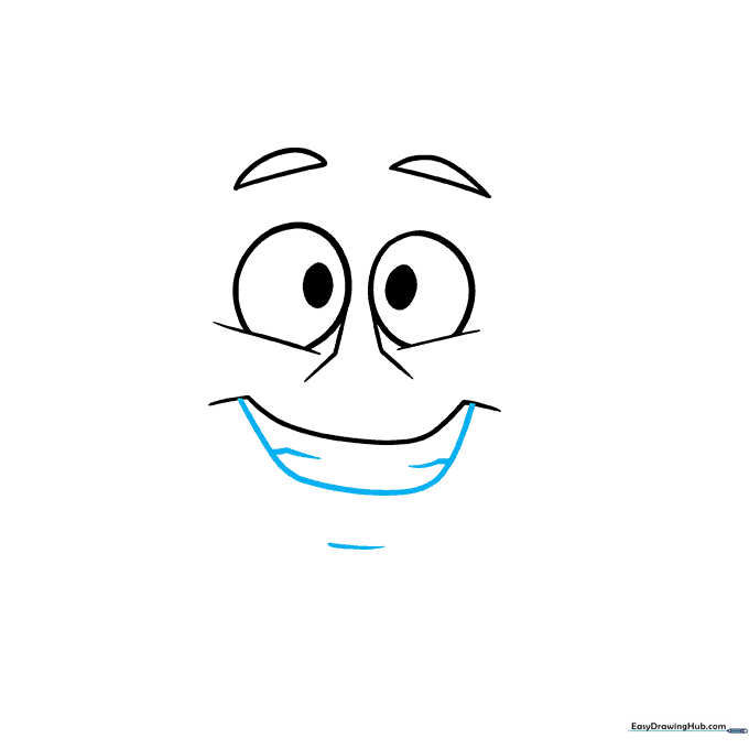 Detailed cartoon rock mouth with teeth and a chin line.