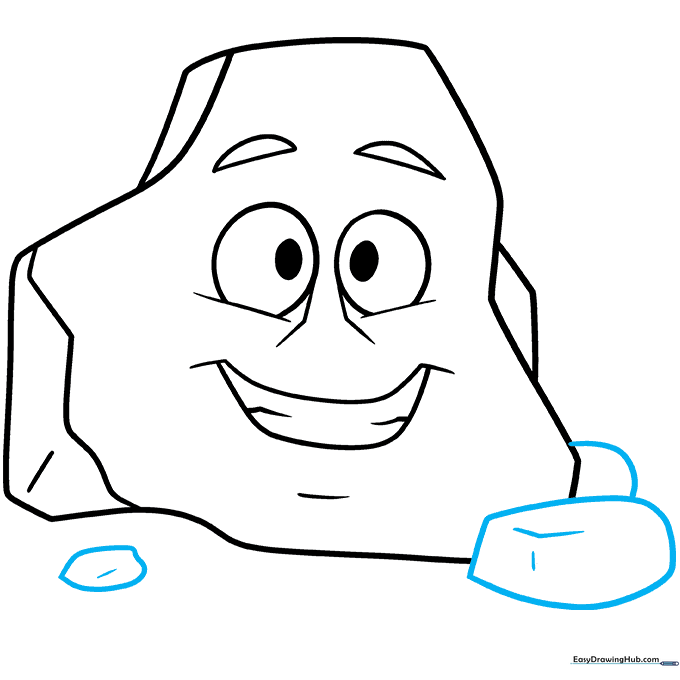 Cartoon rock with smaller background stones added to complete the scene.