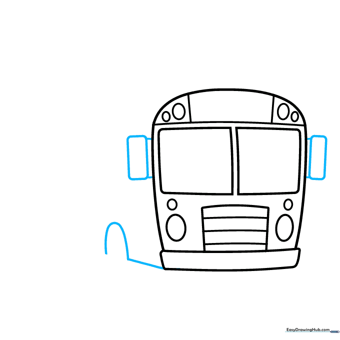 Sketching side mirrors and the first wheel well