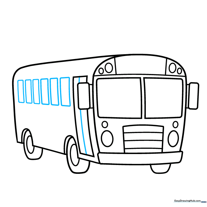 Adding window panels along the side of the bus