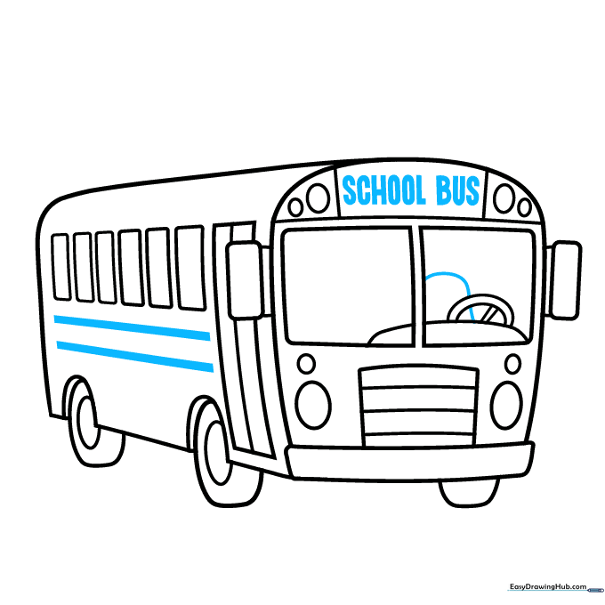 Adding the driver's seat and text label to the bus