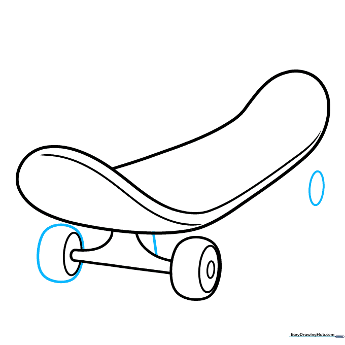 Adding the third wheel to the skateboard assembly.