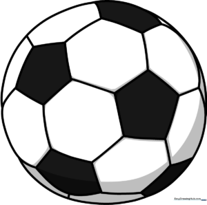 A vibrant, finished cartoon soccer ball illustration.