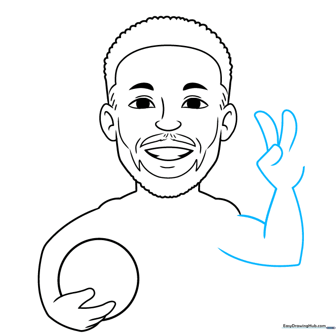 Sketching a hand making a V-for-victory sign