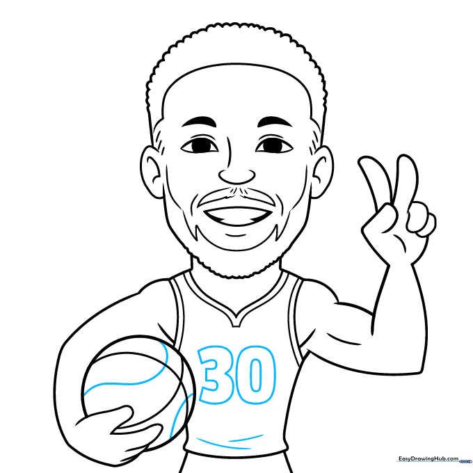 Adding the number 30 to the jersey for the final outline