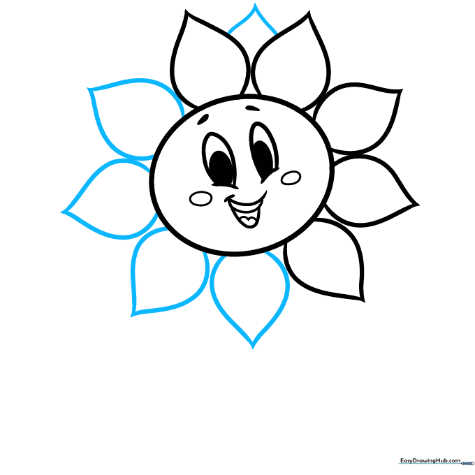 Adding a second layer of petals behind the first to add volume.